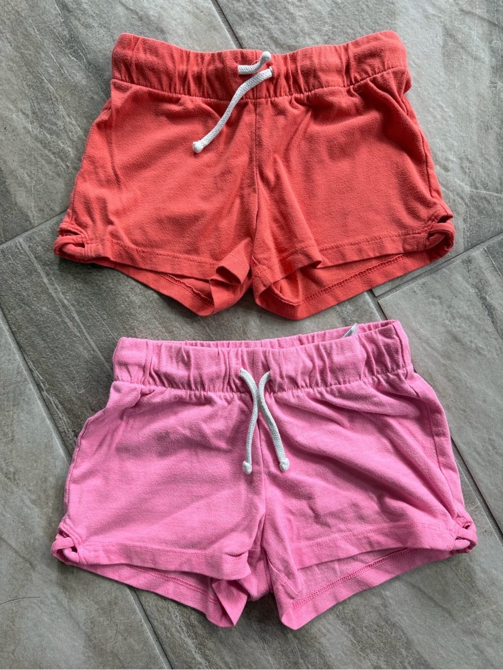 Old Navy Girls' Pink and Coral Terry Pull-On Shorts